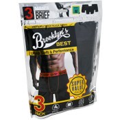 Wholesale - 3pk S-XL MEN BLACK BOXER BRIEFS, UPC: 704194016532